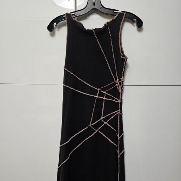 Goth Gothic Black SpiderWeb Sleeveless Dress - Picture 2 of 9